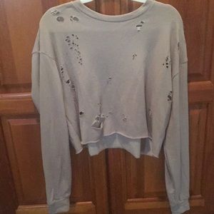 Fashion Nova distressed crop top sweater